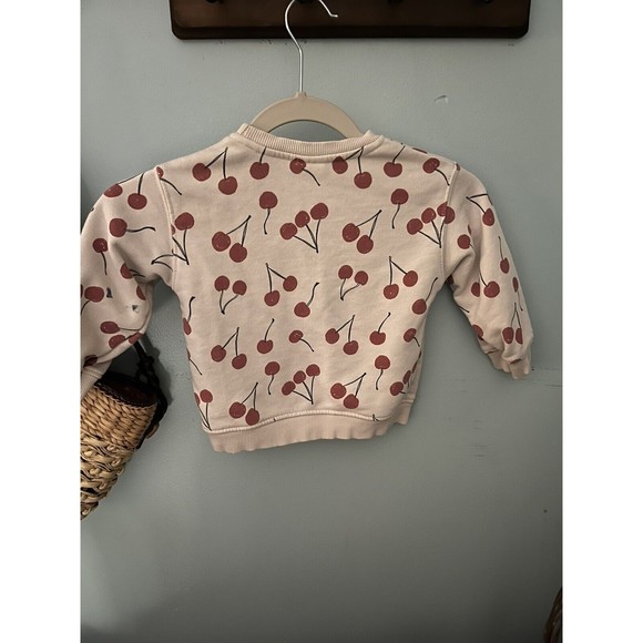 ZARA Cherry Baby Girls Sweatshirt Ivory Size 18-24 Months - Picture 4 of 4